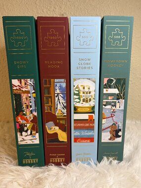 Hobbry 4 Pc Christmas Winter Holiday Jigsaw Puzzle Set 500 1000 Pieces NWT